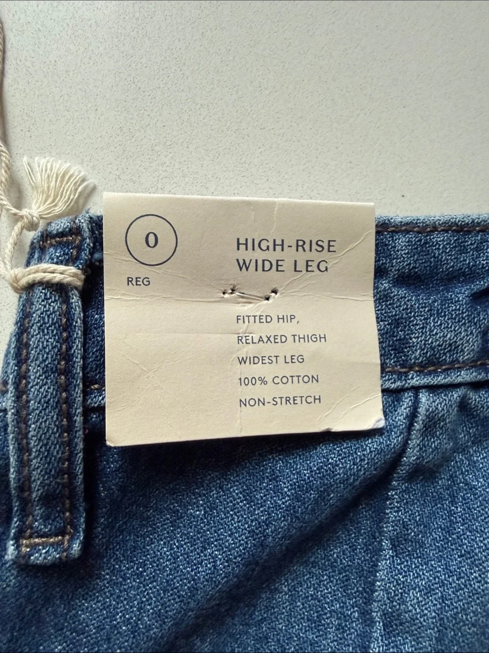 🆕 Universal Thread High-Rise Wide Leg Trouser Jeans in Medium Blue, Size 0 - Picture 7 of 11